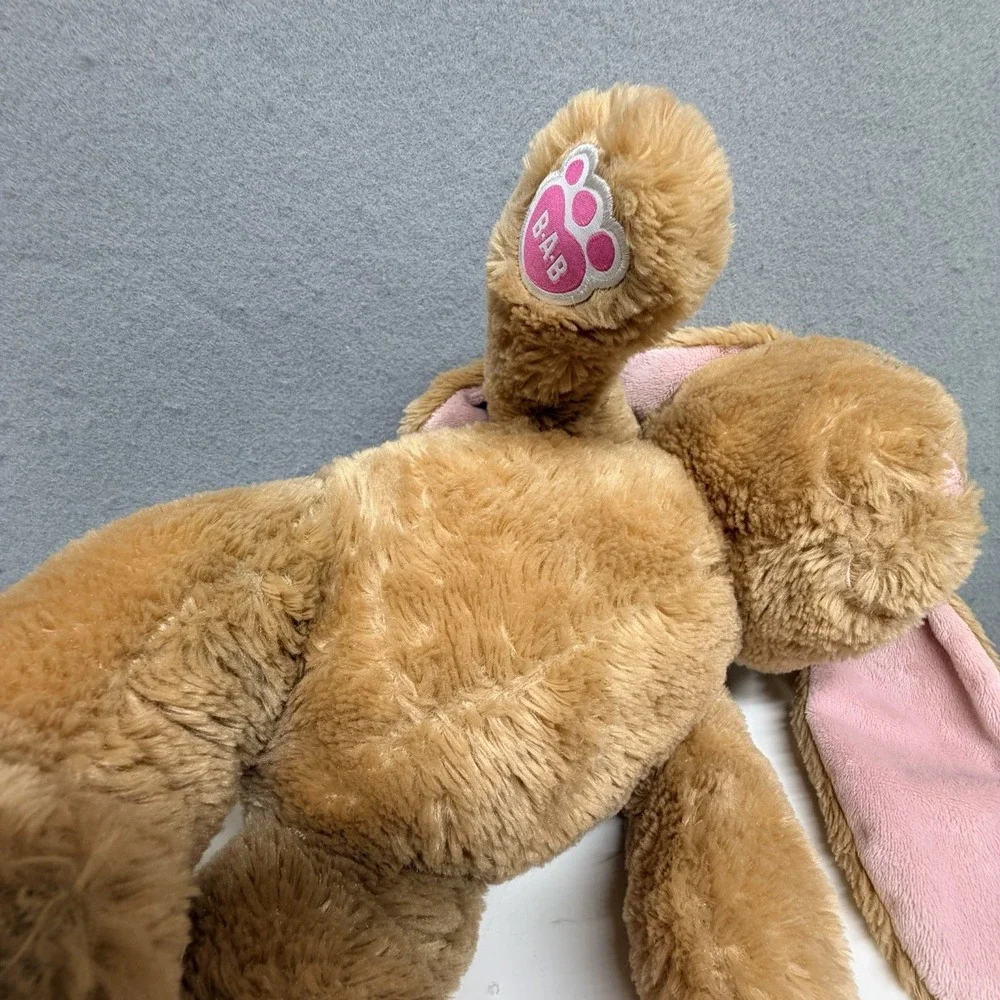 Build-A-Bear‎ Bunny Plush Tan Pink Paw Soft Stuffed Animal BAB Rabbit Toy